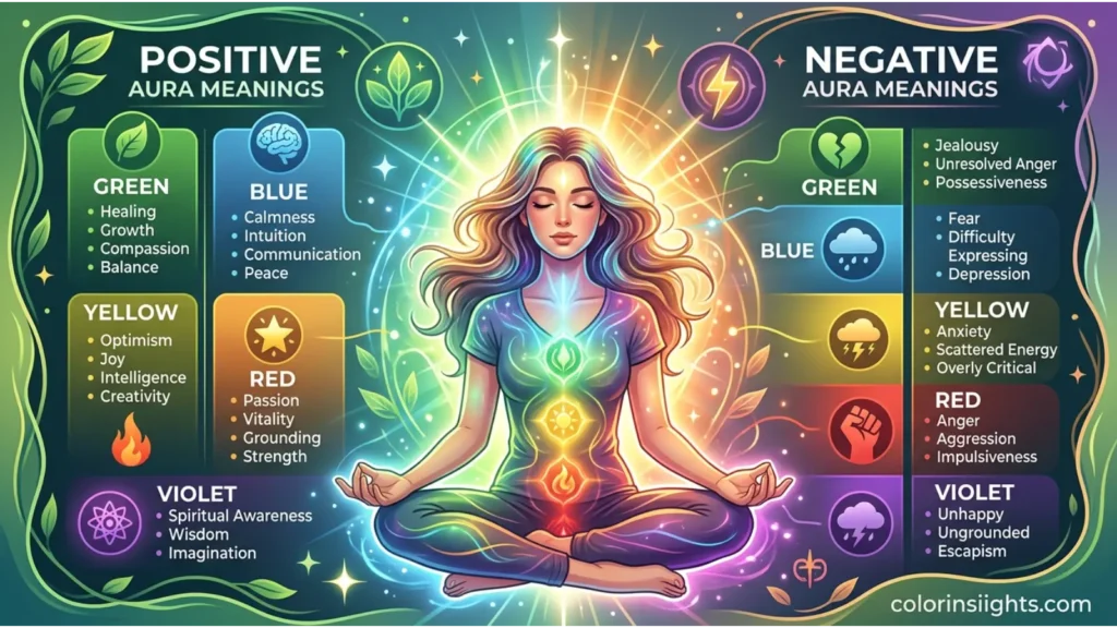 Positive and Negative Meanings of Aura Colors