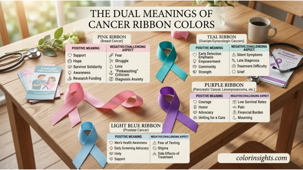Positive and Negative Meanings of Cancer Ribbon Colors
