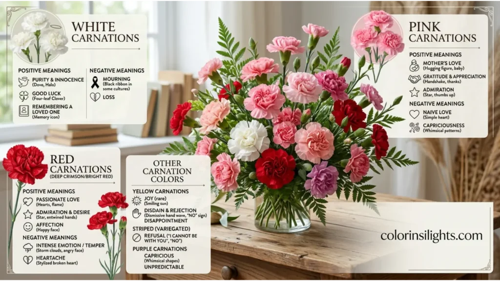 Positive and Negative Meanings of Carnation Colors