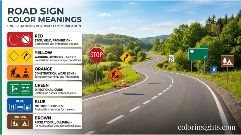 Road Sign Color Meanings in Different Contexts