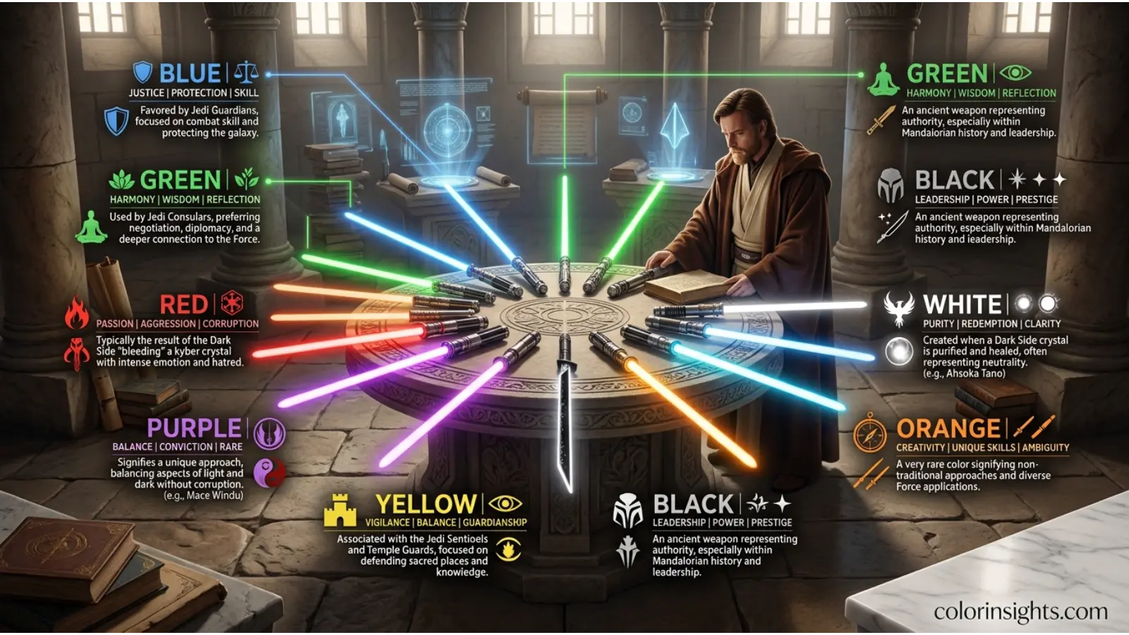 All Lightsaber Color Meanings