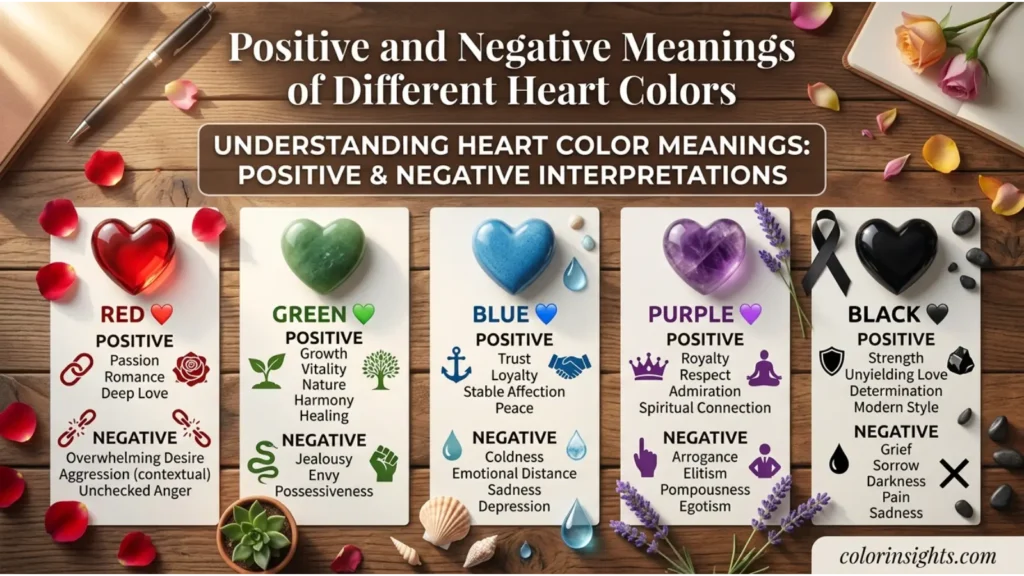 Positive and Negative Meanings of Different Heart Colors