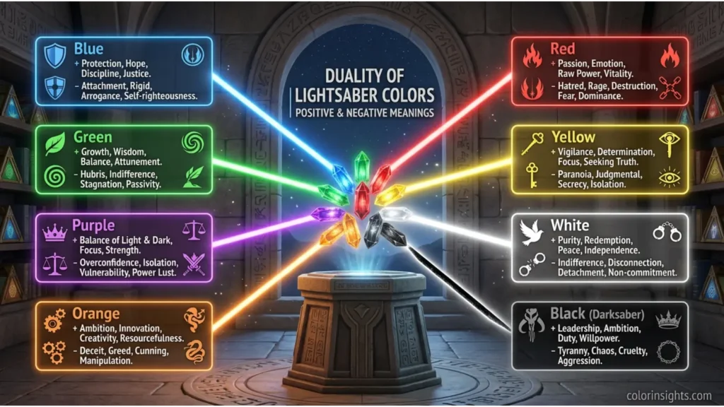 Positive and Negative Meanings of All Lightsaber Colors