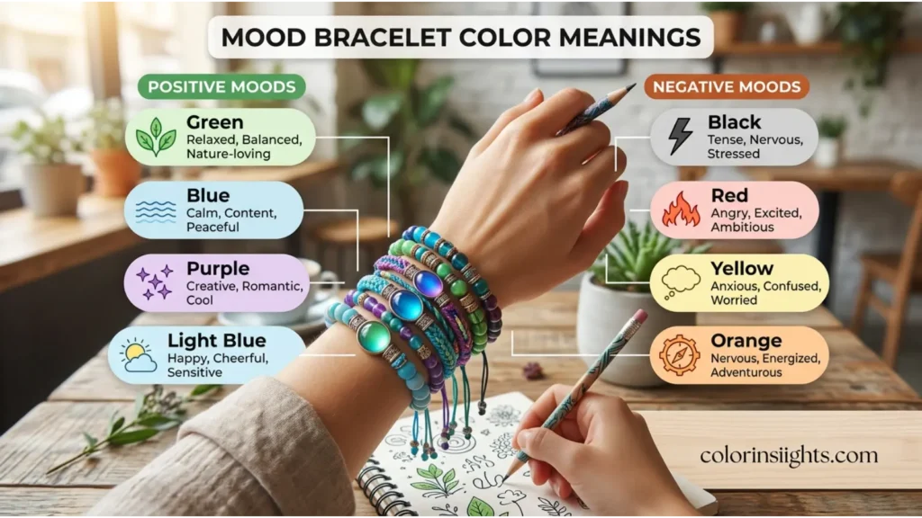 Positive and Negative Meanings of the Mood Bracelet Color Meanings