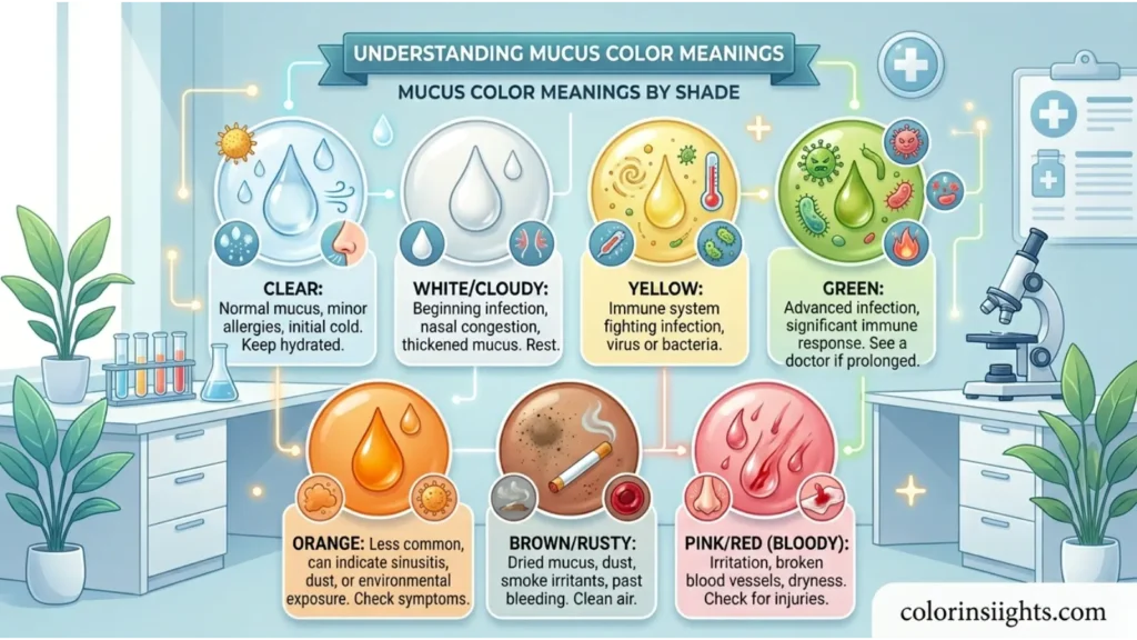 Mucus Color Meanings by Shade