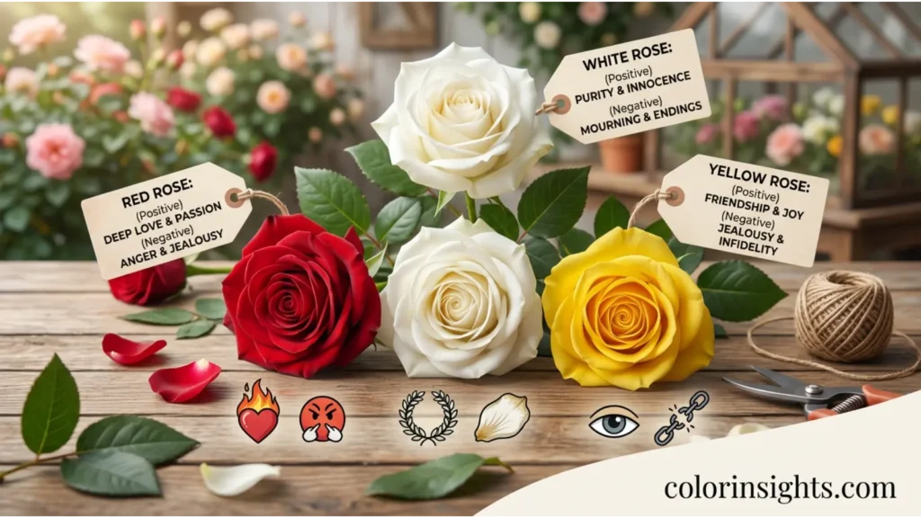 Positive and Negative Symbolism of Rose Colors