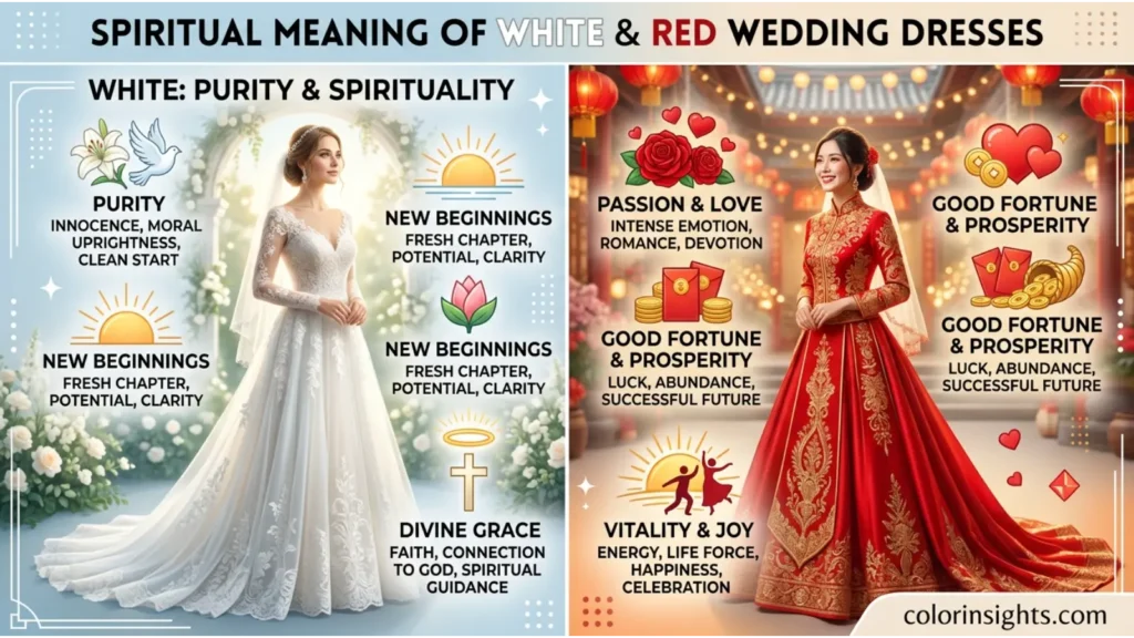Spiritual Meaning of the Color White or Red Wedding Dress