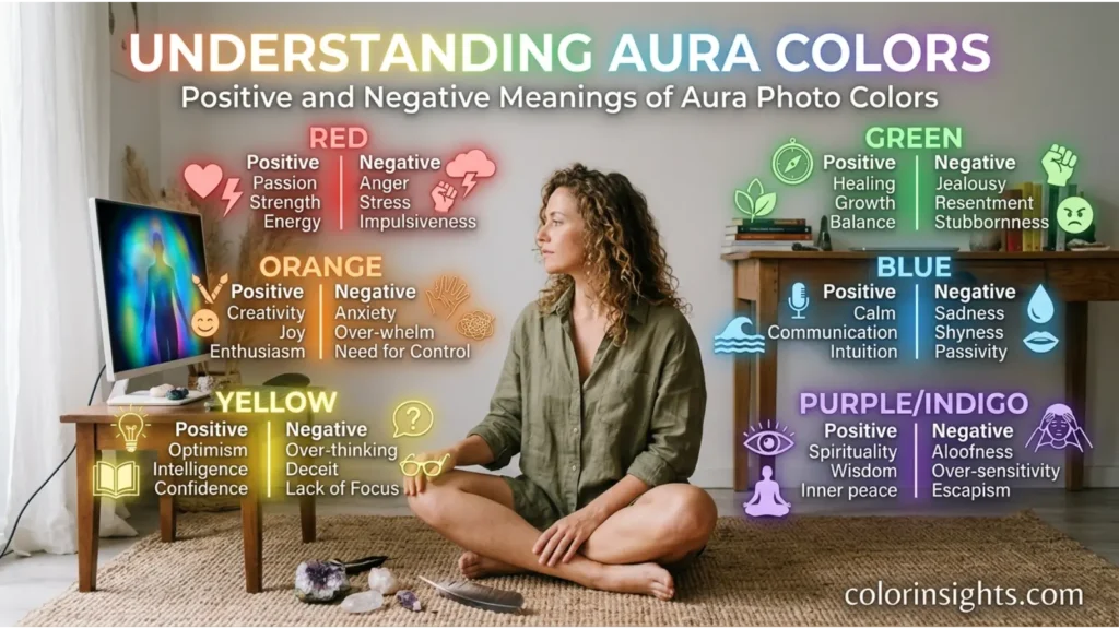 Positive and Negative Meanings of Aura Photo Colors