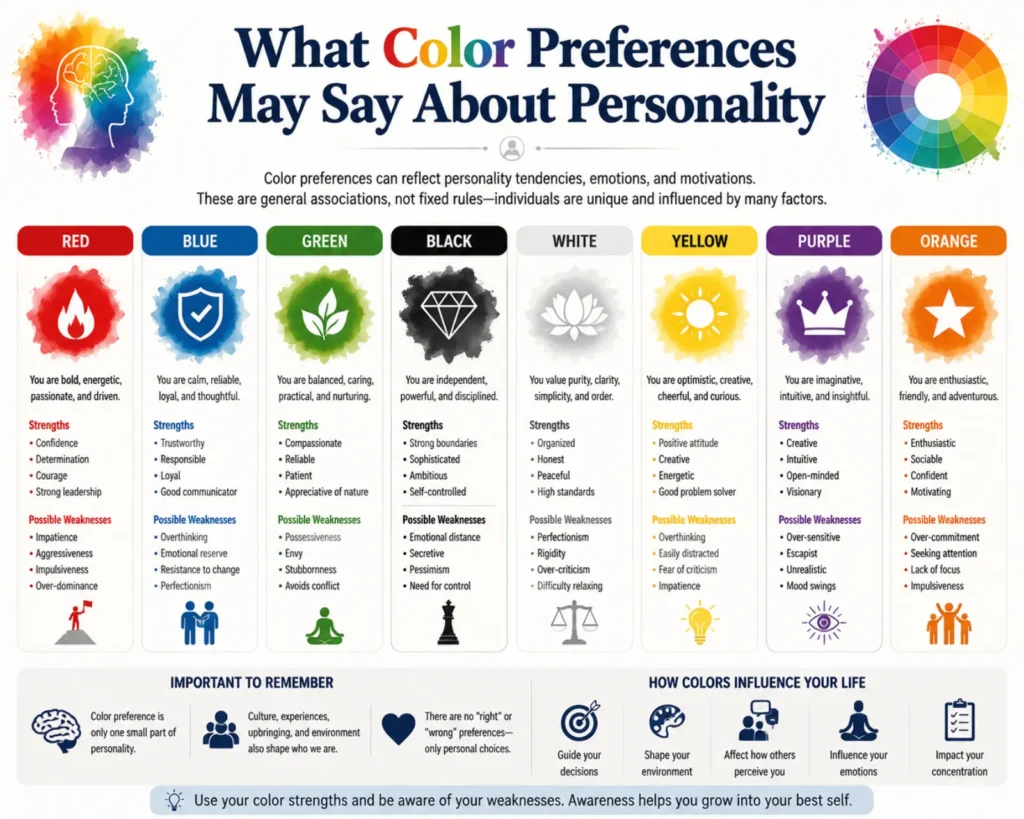 What color preferences may say about personality traits, strengths, and emotional tendencies