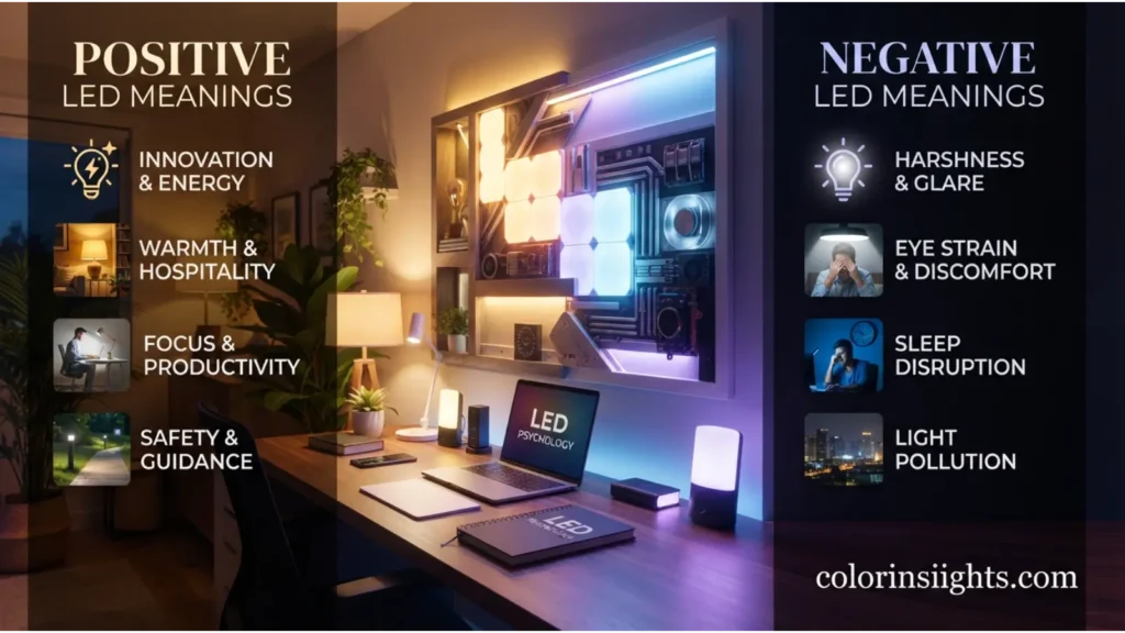 Positive and Negative Meanings of the Color LED