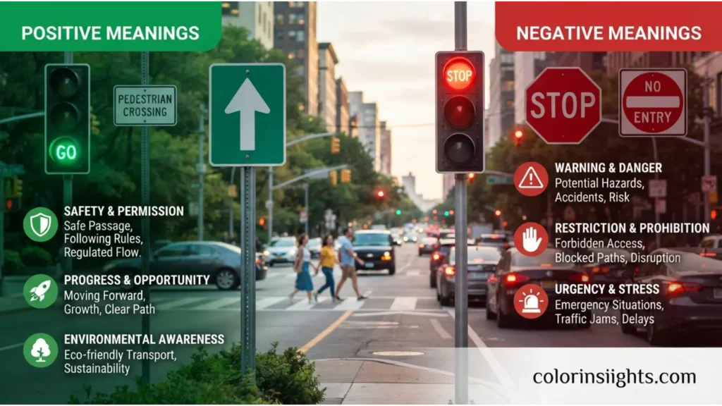 Positive and Negative Meanings of the Color Traffic Sign