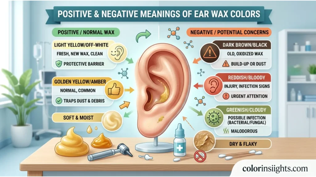 Positive and Negative Meanings of Ear Wax Colors