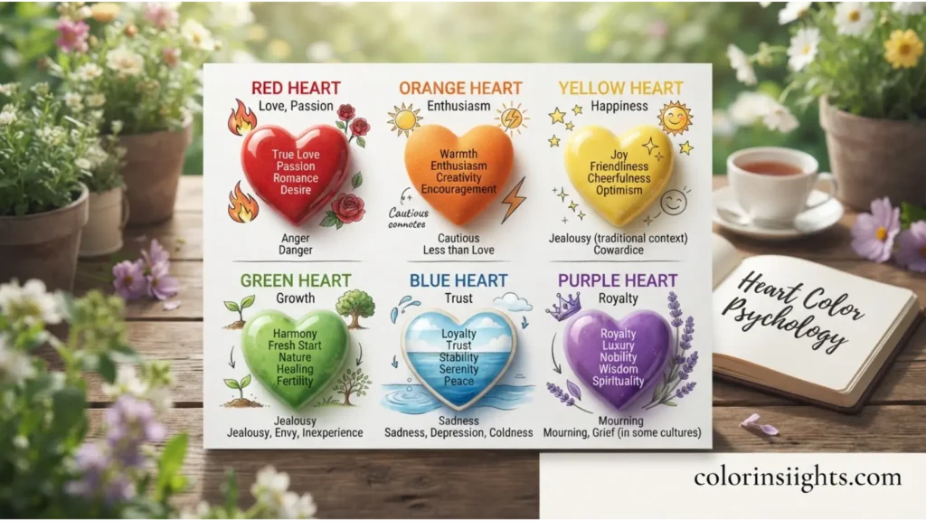 Positive and Negative Meanings of Different Heart Colors