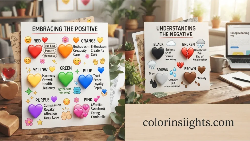 Positive and Negative Meanings of Heart Emoji Colors