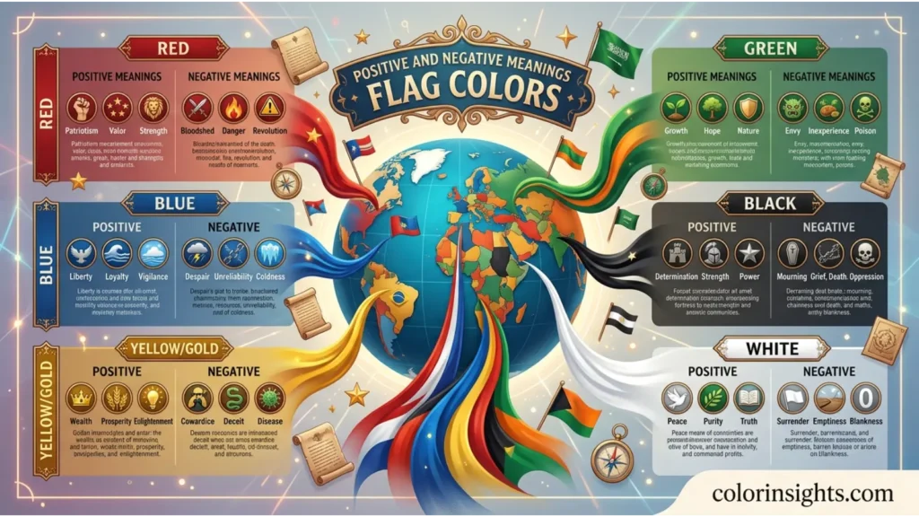 Positive and Negative Meanings of Flag Colors