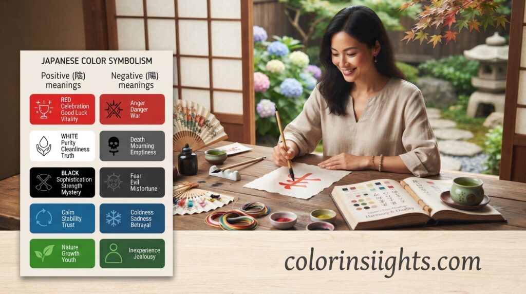 Positive and Negative Meanings of Japanese Color Meanings