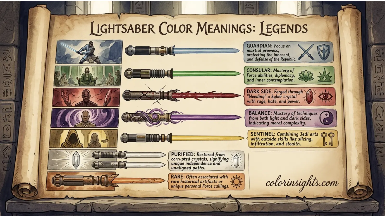Lightsaber Color Meanings Legends