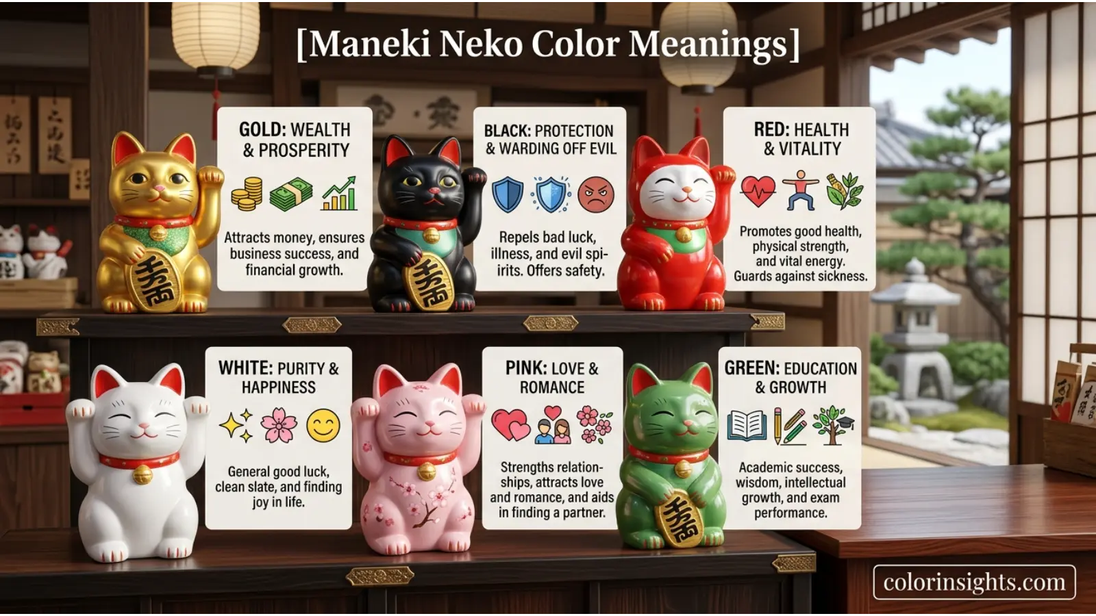 Maneki Neko Color Meanings