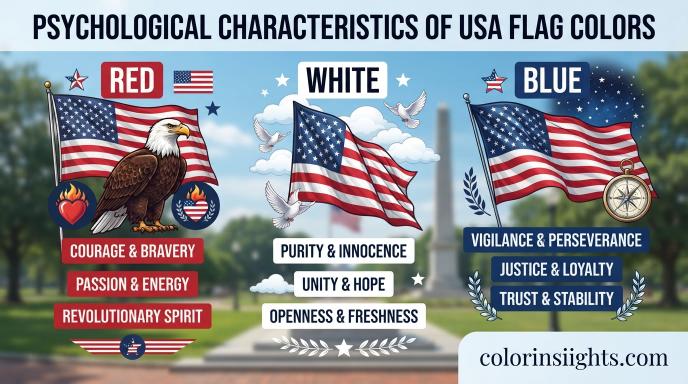 Psychological Characteristics of the Color Flag Colors Meanings USA