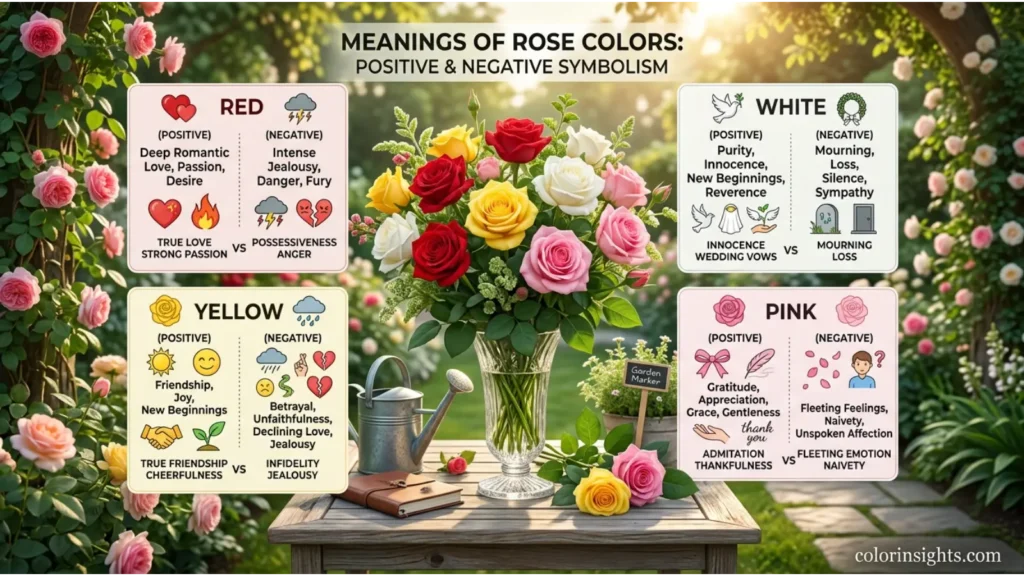 Positive and Negative Meanings of Rose Colors