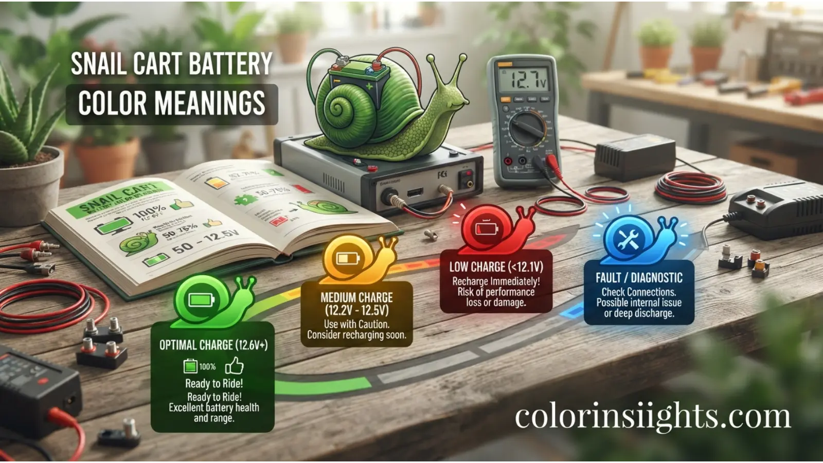 Snail Cart Battery Color Meanings