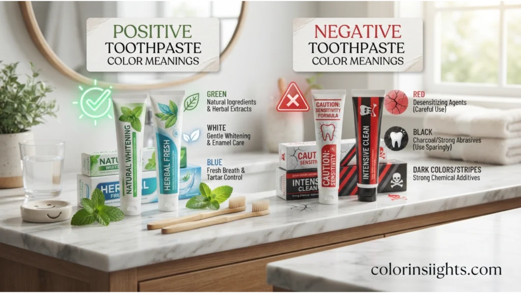 Positive and Negative Toothpaste Color Meanings