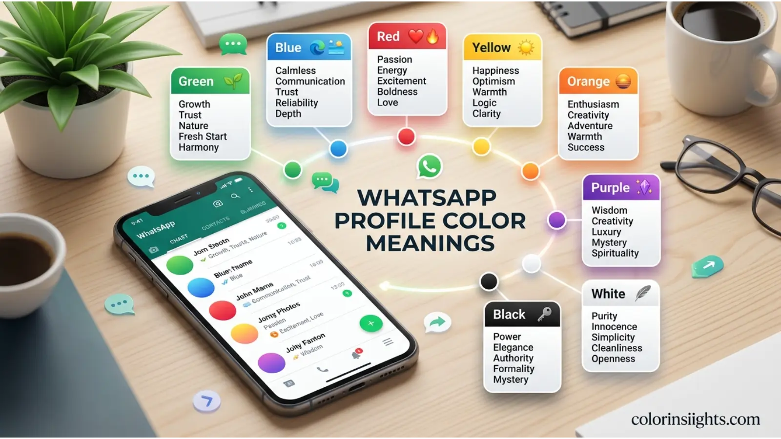 WhatsApp Profile Color Meanings
