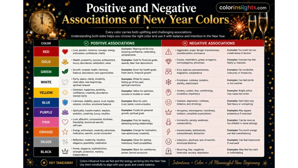 Positive and Negative Associations of New Year Colors