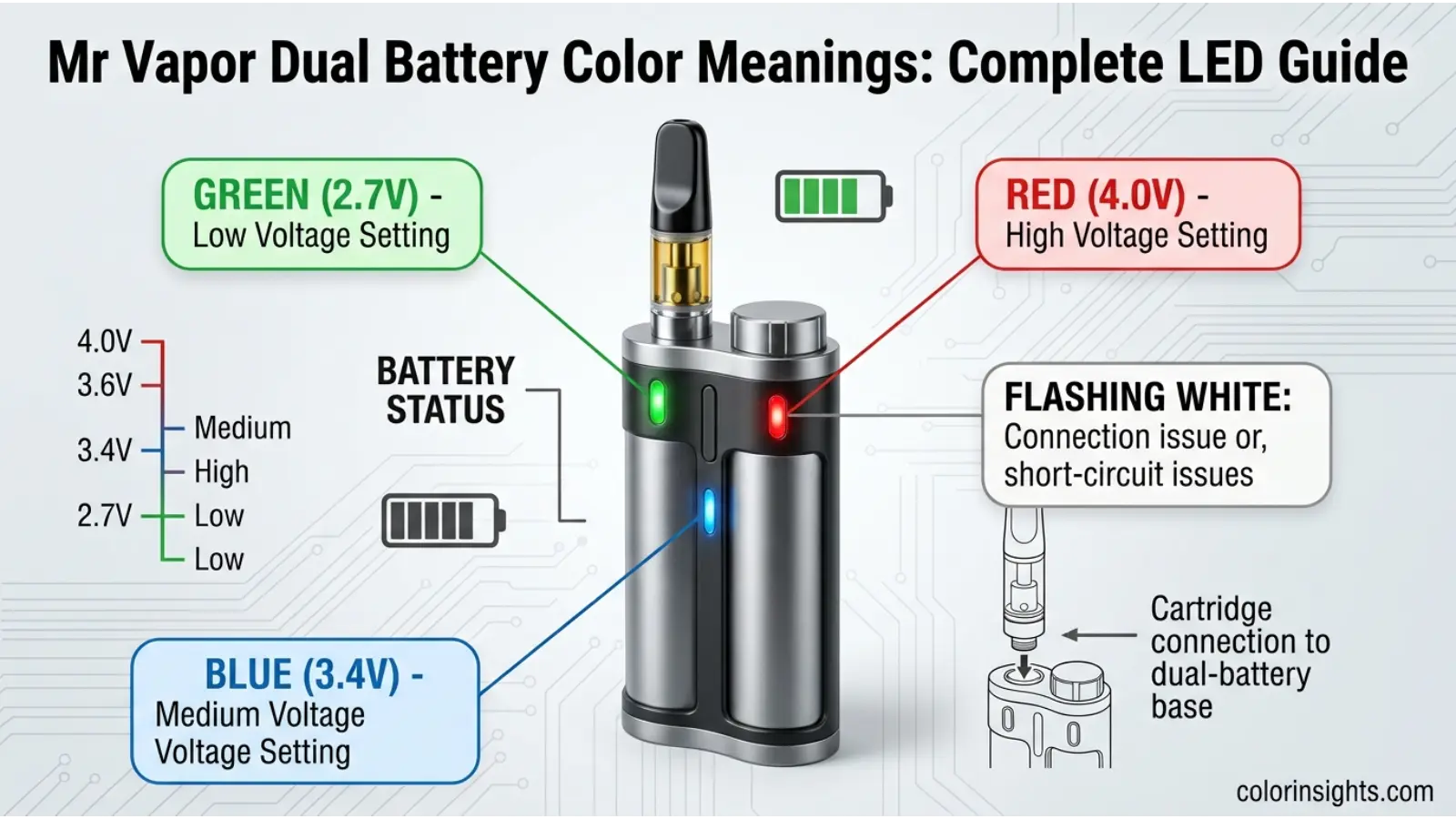 vape battery color settings Mr Vapor Dual Meanings: Complete LED Guide Minth/Menthol Colour:Digital Gray Buy Relx Pod Pro