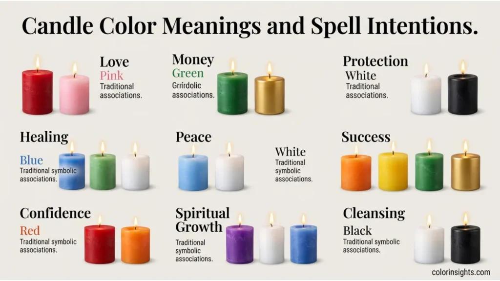 Candle Color Meanings and Spell Intentions