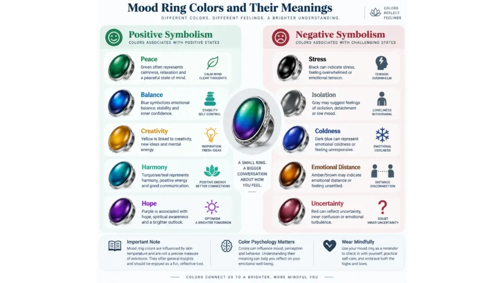 Positive and Negative Meanings of Mood Ring Colors