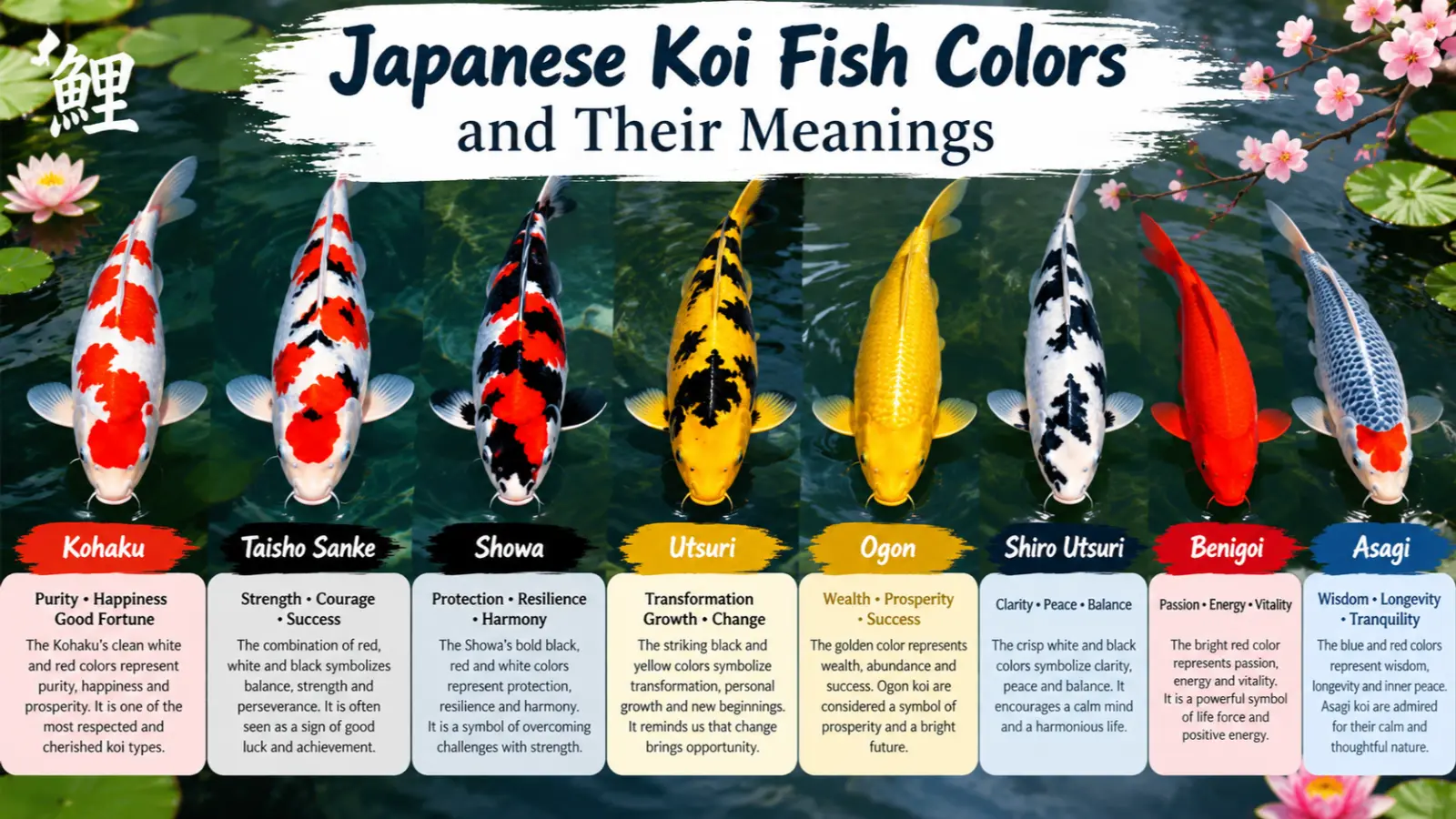 Japanese Koi Fish Colors and Their Meanings