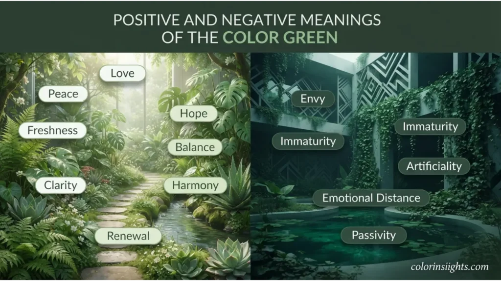 Positive and Negative Meanings of the Color Green