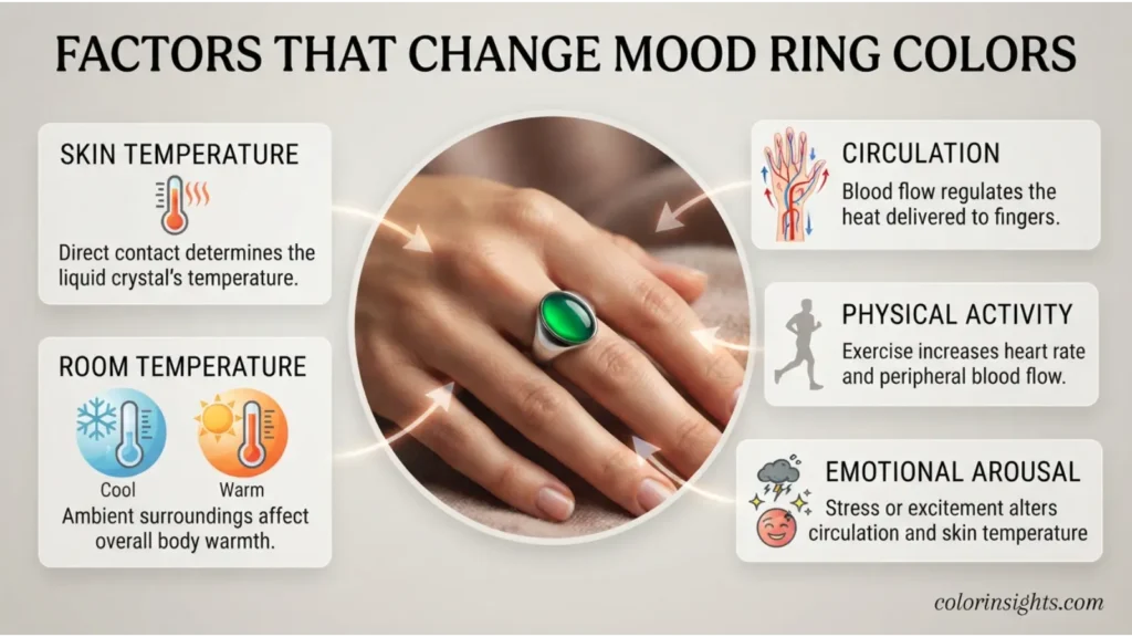 Factors That Change Mood Ring Colors