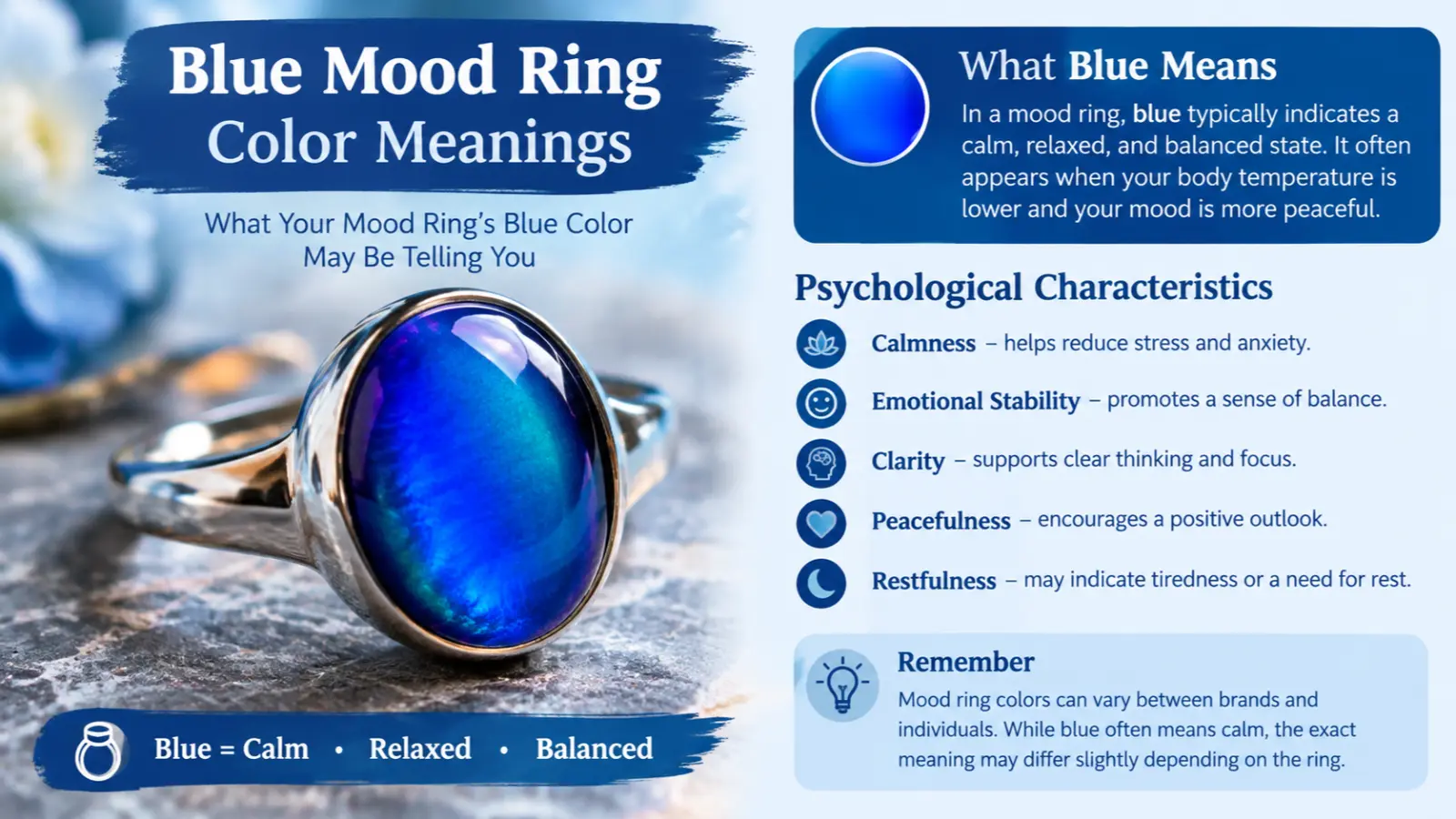 blue mood ring color meanings