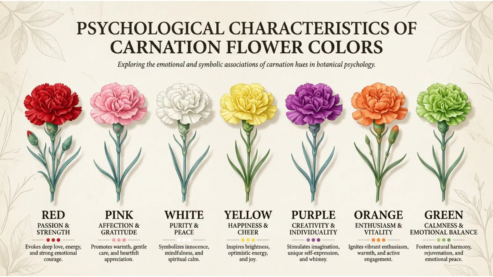 Psychological Characteristics of Carnation Flower Colors