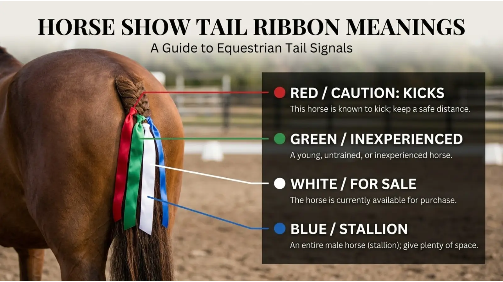 horse show tail ribbon color meanings